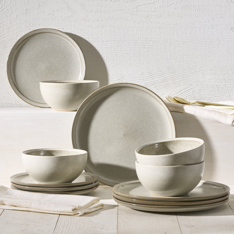 10.25-Inch Cream Dinner Plate - Elegant Stoneware, 4 Pack
