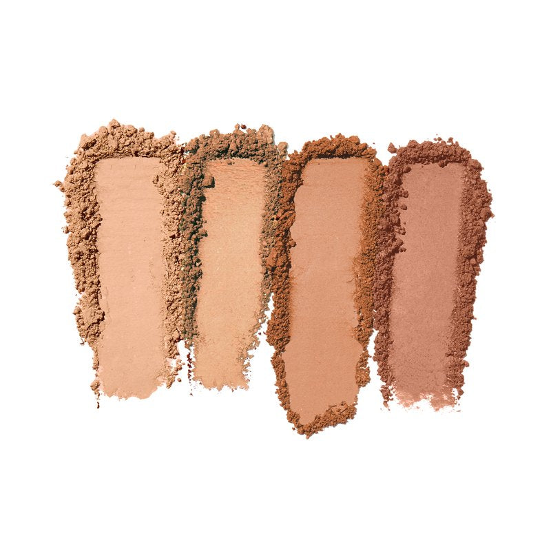 4-Color Powder Bronzer Palette for Contouring and Highlighting