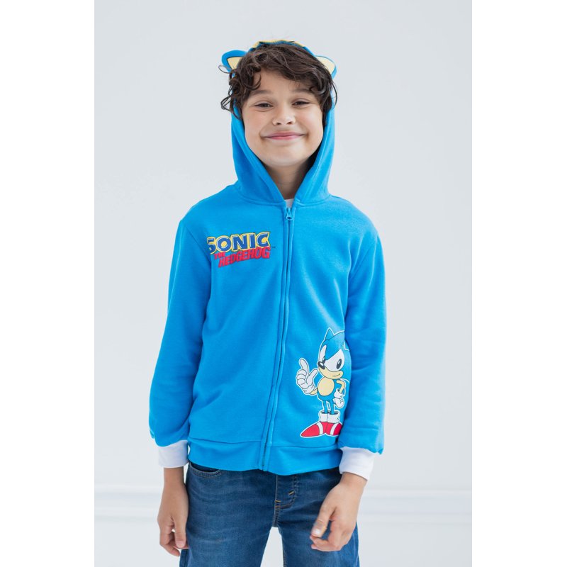 Toddler Boys Sonic the Hedgehog Fleece Zip-Up Hoodie - Blue 2T Variation