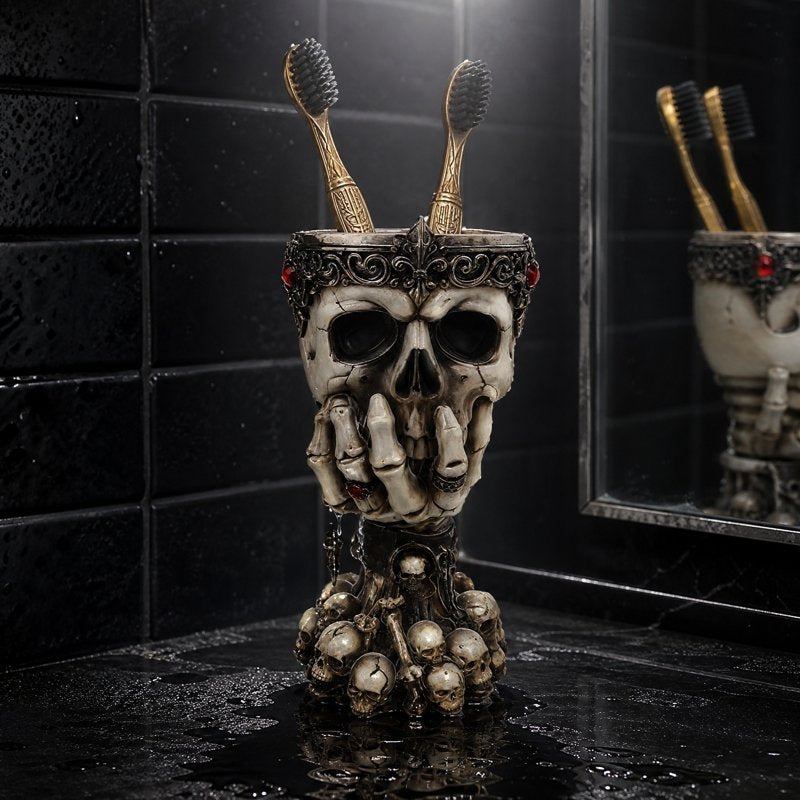 Skull Planter Skeleton Flowerpot Ornament - 3.9 Inch N Halloween Decor