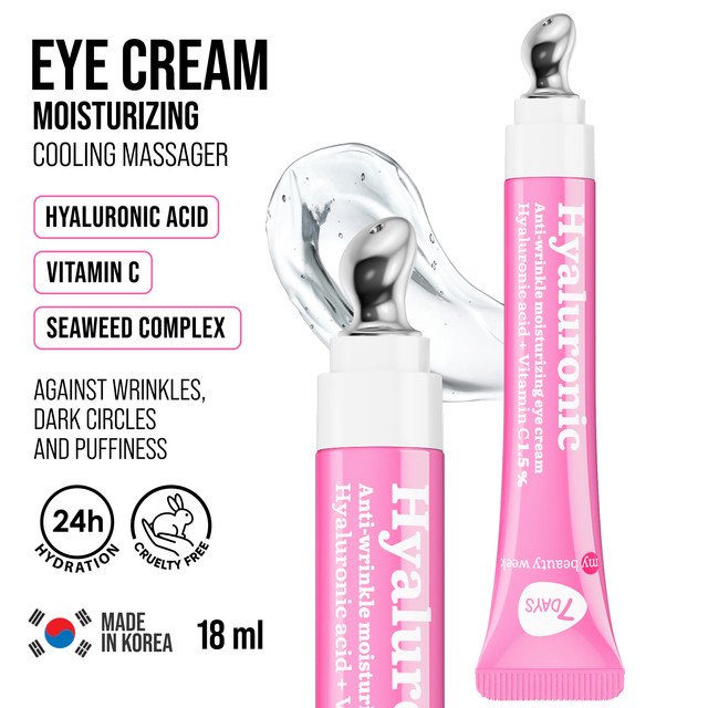 Hyaluronic Acid Eye Cream - Anti-Aging & Dark Circle Treatment with Cooling Massager - 0.6 fl. oz