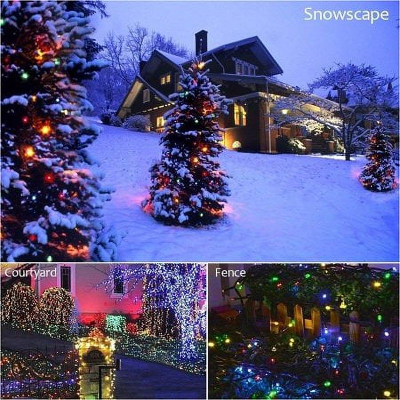 Colorful Snowflake Fairy String Lights - 96 LEDs Christmas Window Curtain Decor