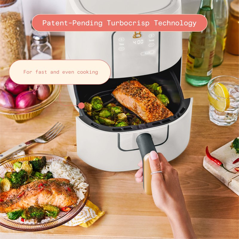3 Qt Digital Air Fryer with TurboCrisp Technology - White Icing