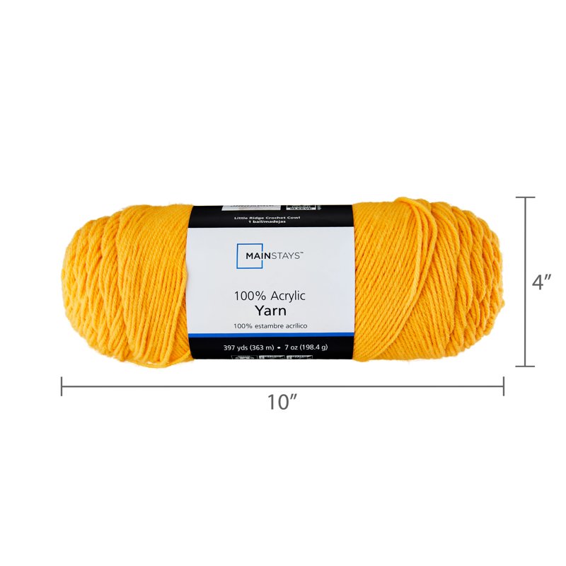 Medium Acrylic Yarn - Golden Glow, 7 oz, 397 yd for Knitting & Crochet