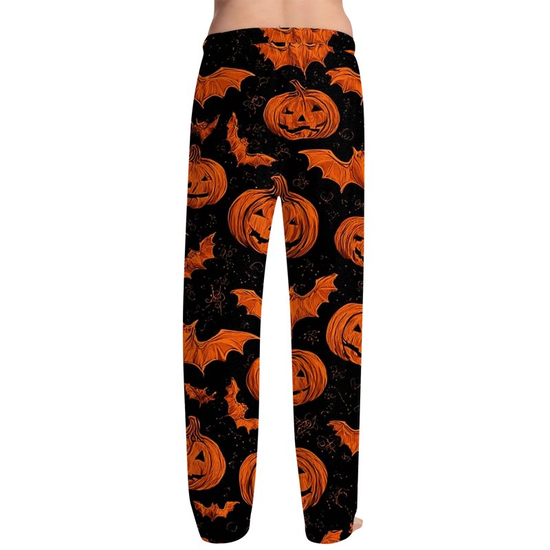 Men's Halloween Printed Lounge Pants - Earthy Yellow, XL