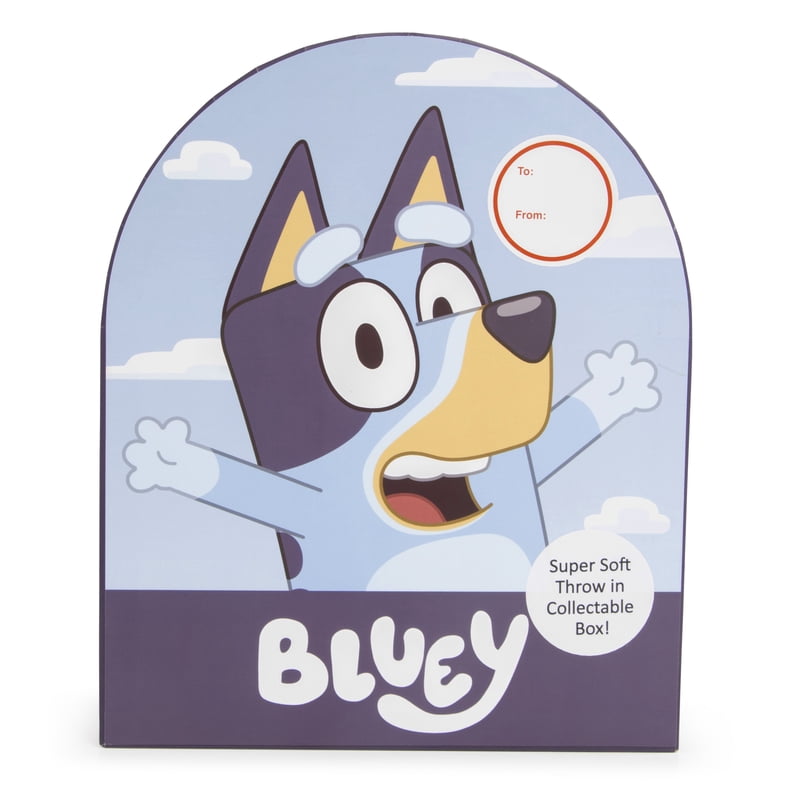 Bluey Shaped Box Throw Set - Soft Polyester Holiday Bedding for Kids - Variation of Bluey