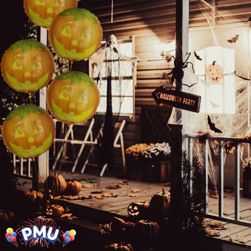 PMU Halloween Glowing Pumpkin 18-Inch Mylar Balloon - Variation of This Listing