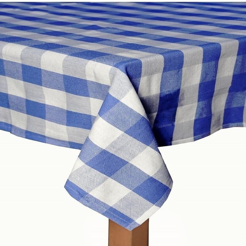 Farm Check Camel 100% Cotton Tablecloth - 60" x 104"