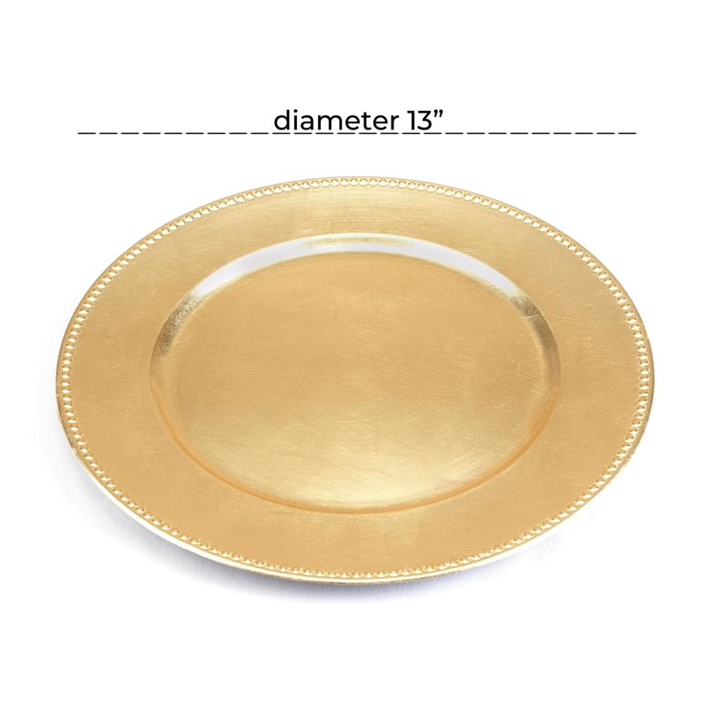 Gold Melamine Charger Plates Set of 8 - 13" Round Decor