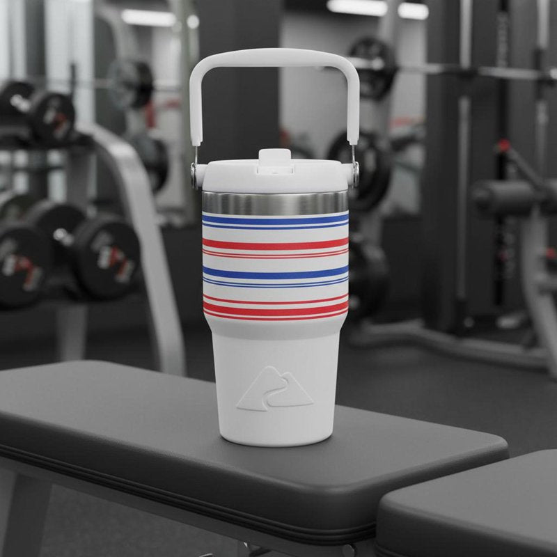 18 oz Stainless Steel Insulated Swivel Tumbler - Red & Blue Stripes