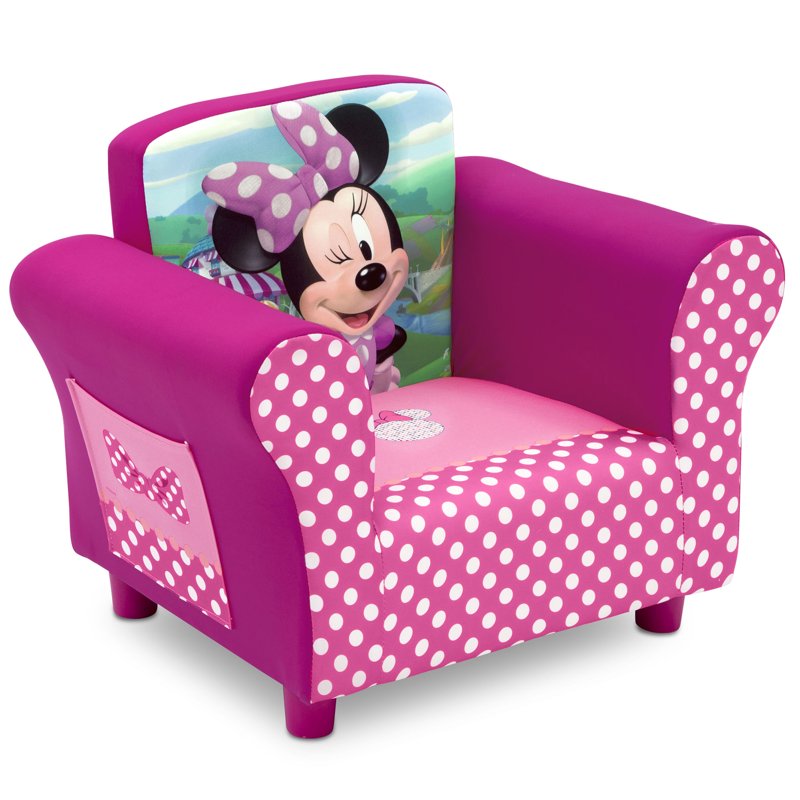 Minnie Mouse Upholstered Toddler Chair with Storage Pockets