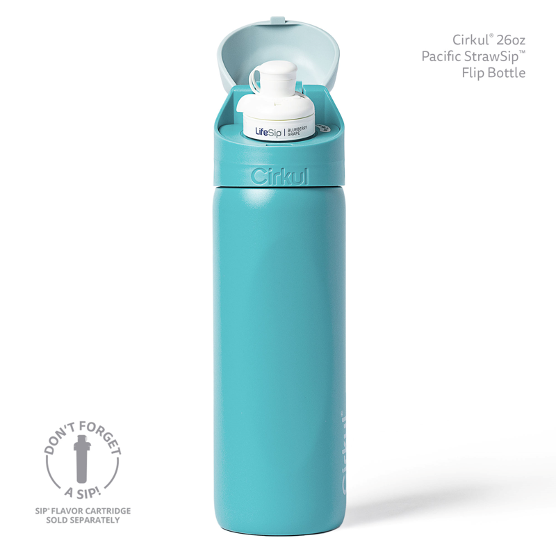 26oz Stainless Steel Flip Water Bottle - Pacific Blue