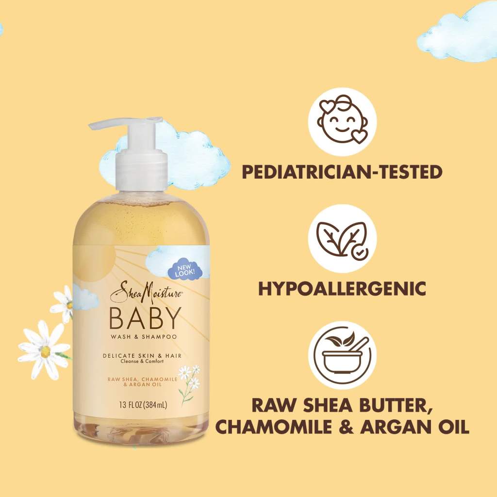 Natural Baby Wash and Shampoo with Shea Butter, Chamomile & Argan Oil