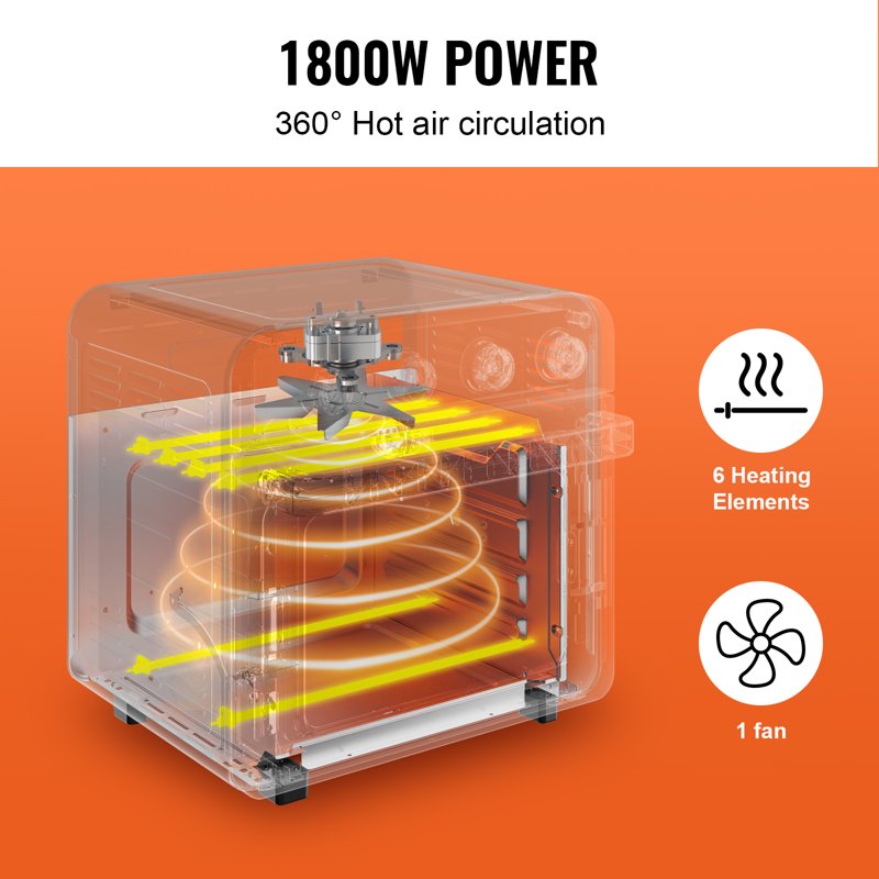7-in-1 Air Fryer Toaster Oven - 18L Stainless Steel Convection Countertop Oven