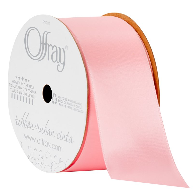 (4 Pack) Offray Pink Satin Ribbon - 1 1/2 Inch Double Face, 12 Feet Each - Creative Crafts & Decorations