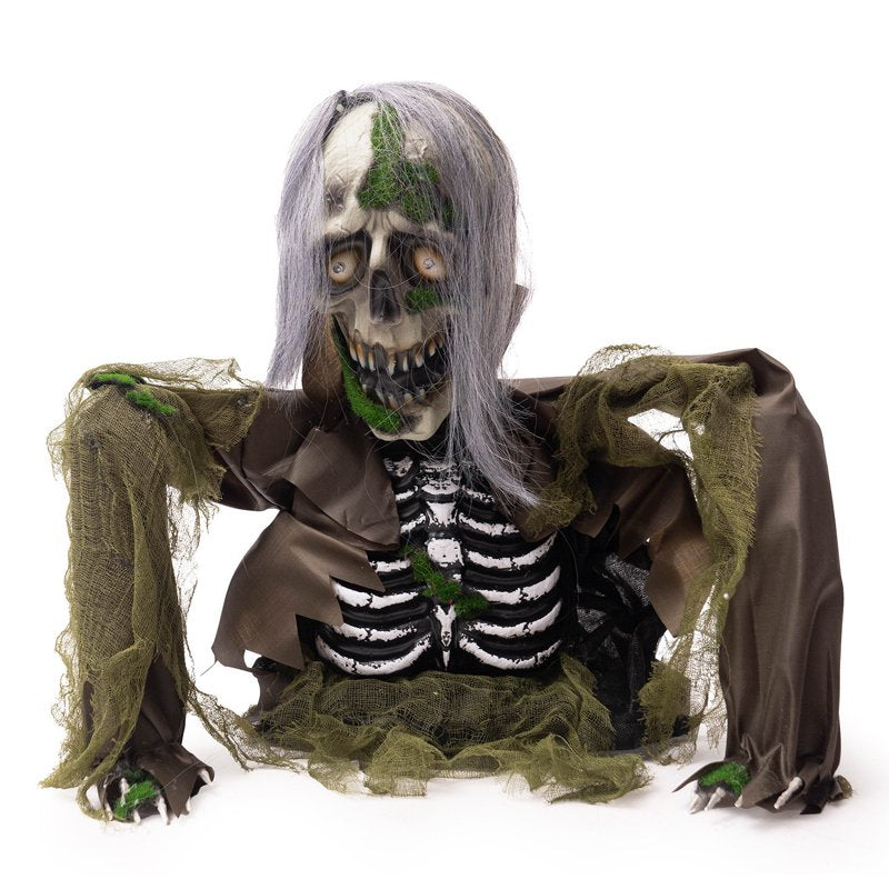 Halloween Outdoor Zombie Groundbreaker Animatronic with Sound & Glowing Eyes