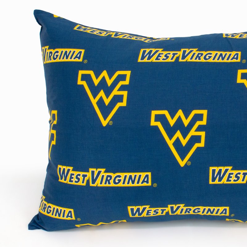 West Virginia Mountaineers King Pillowcase Pair - 20x40 Inches, Team Colors
