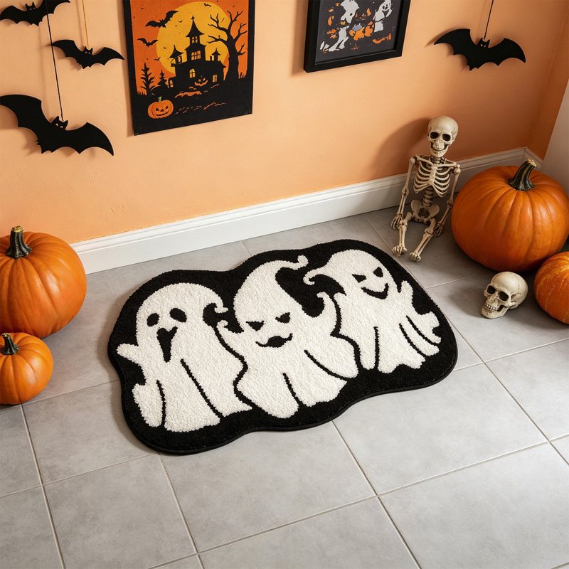 Halloween Ghost Bath Mat - 10_Ghost Bath Mat_J Spooky Welcome Floor Rug
