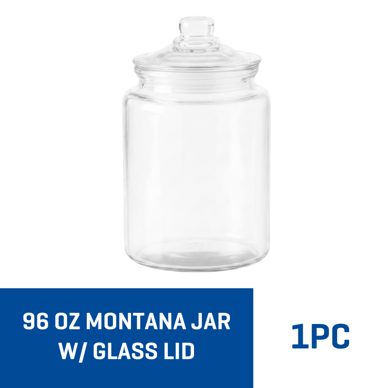 96 oz Glass Storage Jar with Lid - Airtight Food Storage
