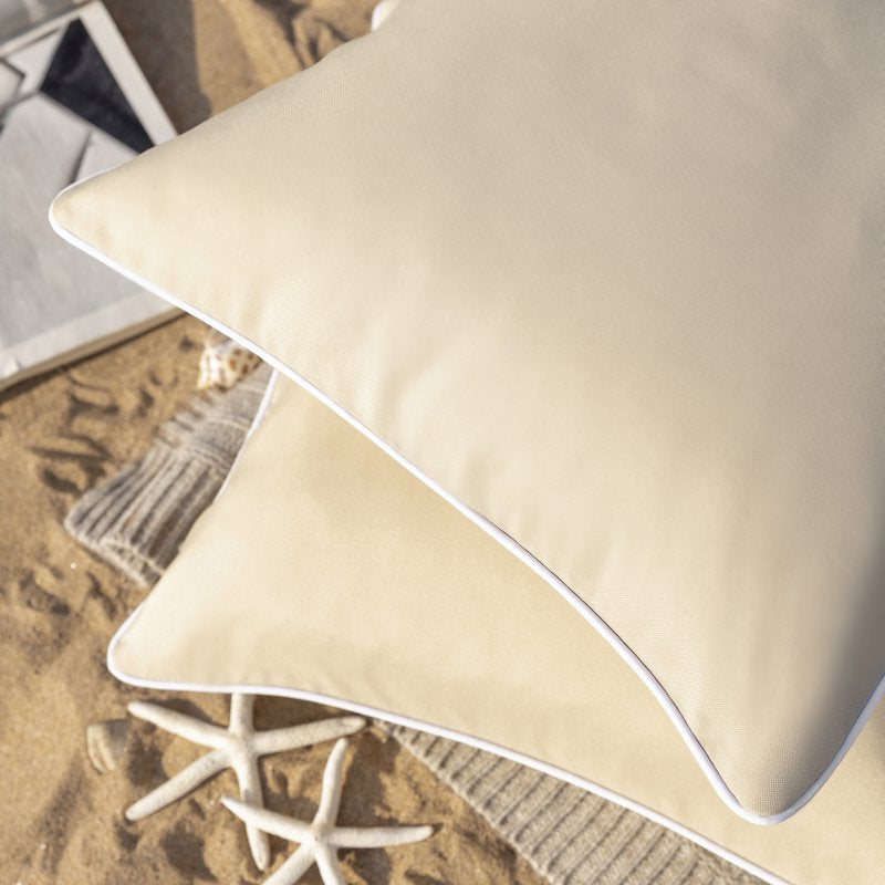 Outdoor Waterproof Throw Pillow 18x18 Light Coffee 2 Pack - Patio Decor