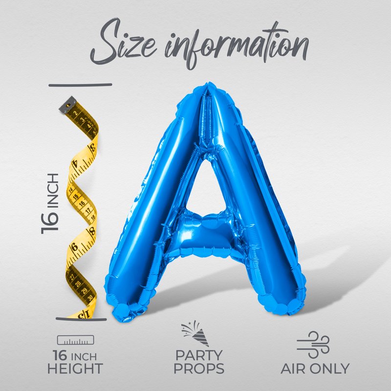 Blue Letter Balloons - HAPPY HALLOWEEN 16-Inch Foil Alphabet Banner for Halloween Party