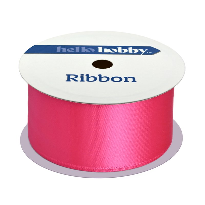 Pink Satin Ribbon 1.5 Inch Wide, 7 Yards for Gift Wrapping & Crafts