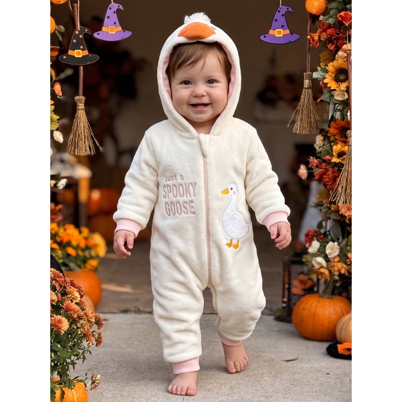 Toddler Baby Goose Costume Jumpsuit - White, 12-18 Months Halloween Animal Costume