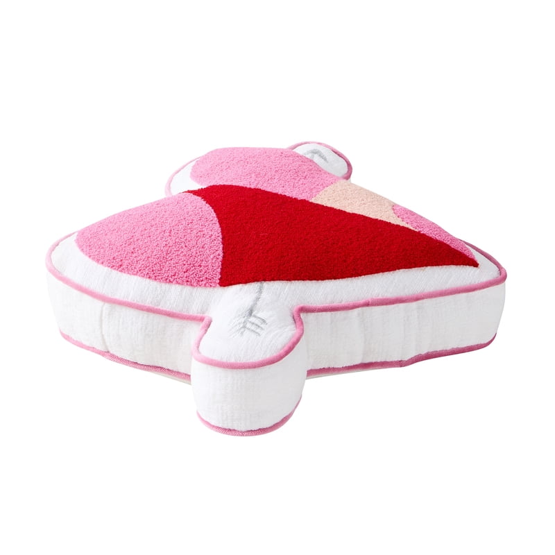 Heart-Shaped Valentine's Day Decorative Pillow - Tied with Love Chenille, Multicolor, 16 x 14 inches - Pink & Red Embroidery, Silver Accents, Variation of Love Shape