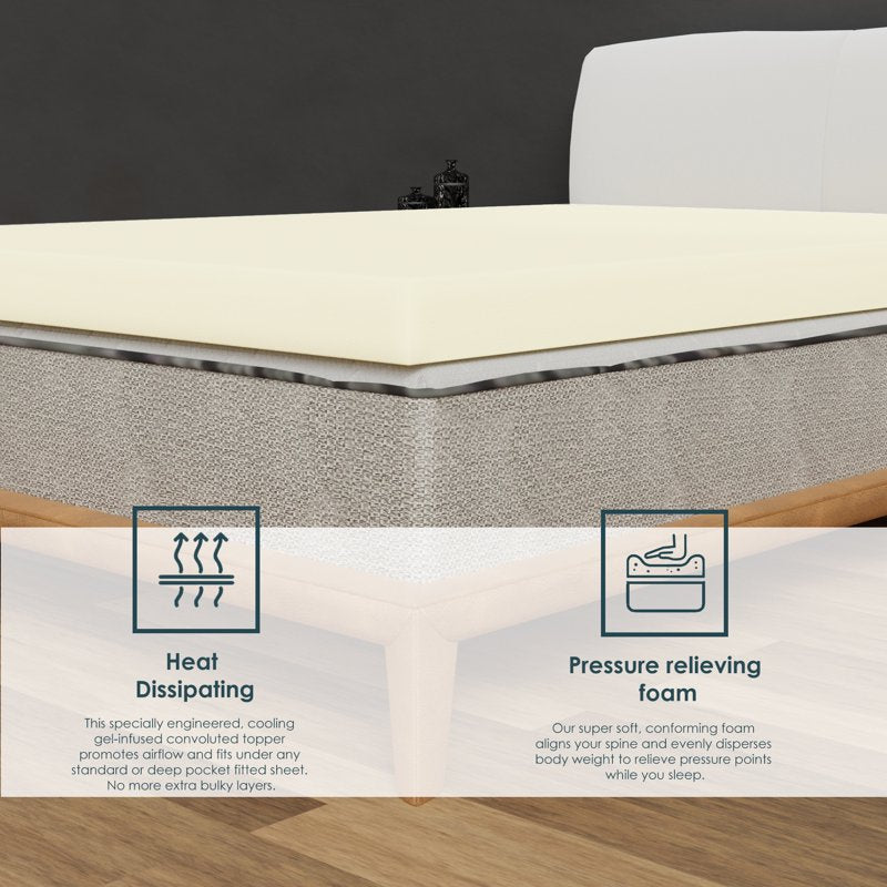 Queen 3-Inch High-Density Foam Mattress Topper - Regular Fit