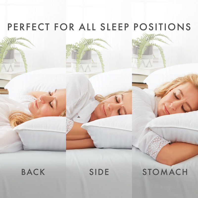 King Cooling Gel Fiber Pillow Set - Breathable Cotton Cover, Non-Toxic, Supportive