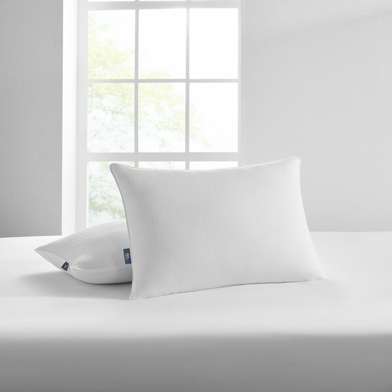 No-Go Flat Bed Pillow 2 Pack - Supportive Hypoallergenic Sleep Pillow