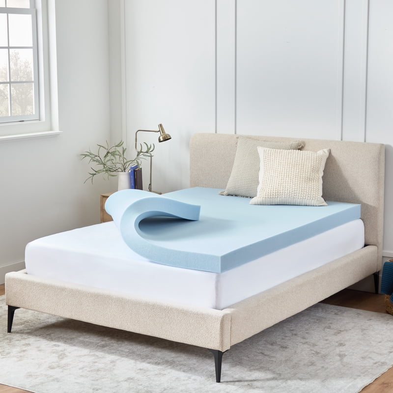 Mainstays 4-Inch Memory Foam Mattress Topper King - Pressure-Relief, Cooling