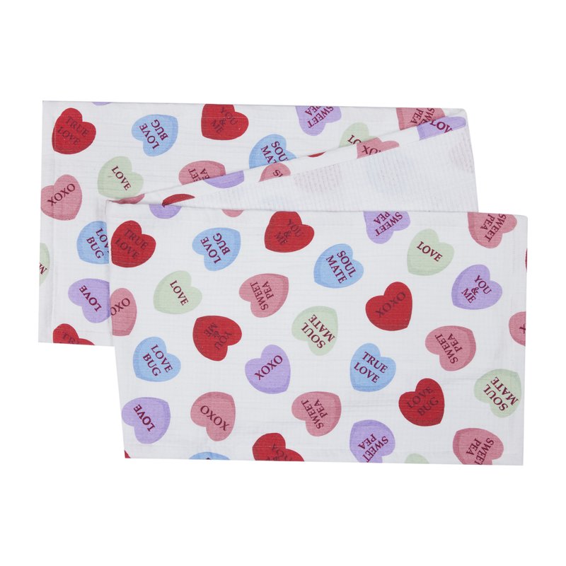 Conversation Hearts Table Runner - 14" x 90" - Cotton