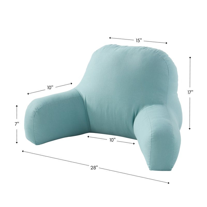 Turquoise Cotton Duck Bed Rest Pillow for Relaxing & Support - Junior Size
