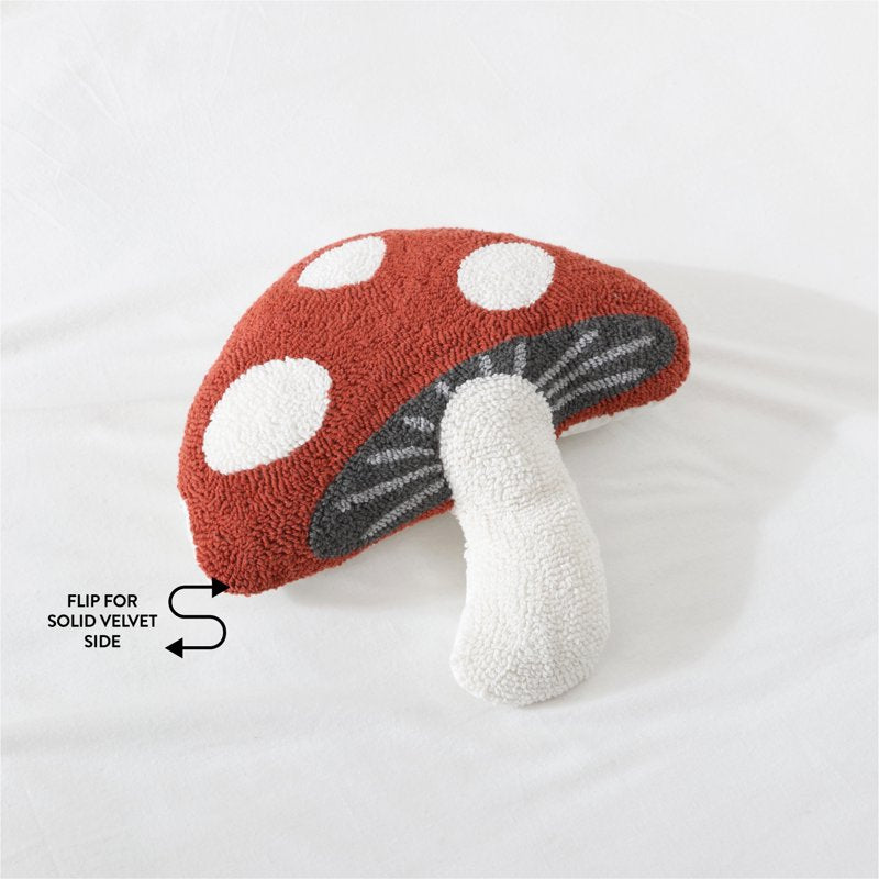 Mushroom Shaped Decorative Pillow - Red Canyon, 17 x 17 Inches - Fun Indoor Accent