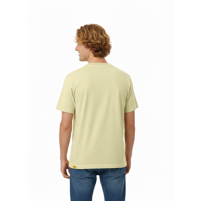 Men's Graphic Tee with Skeletor Artwork - Vintage Wash, 3XL, Light Yellow