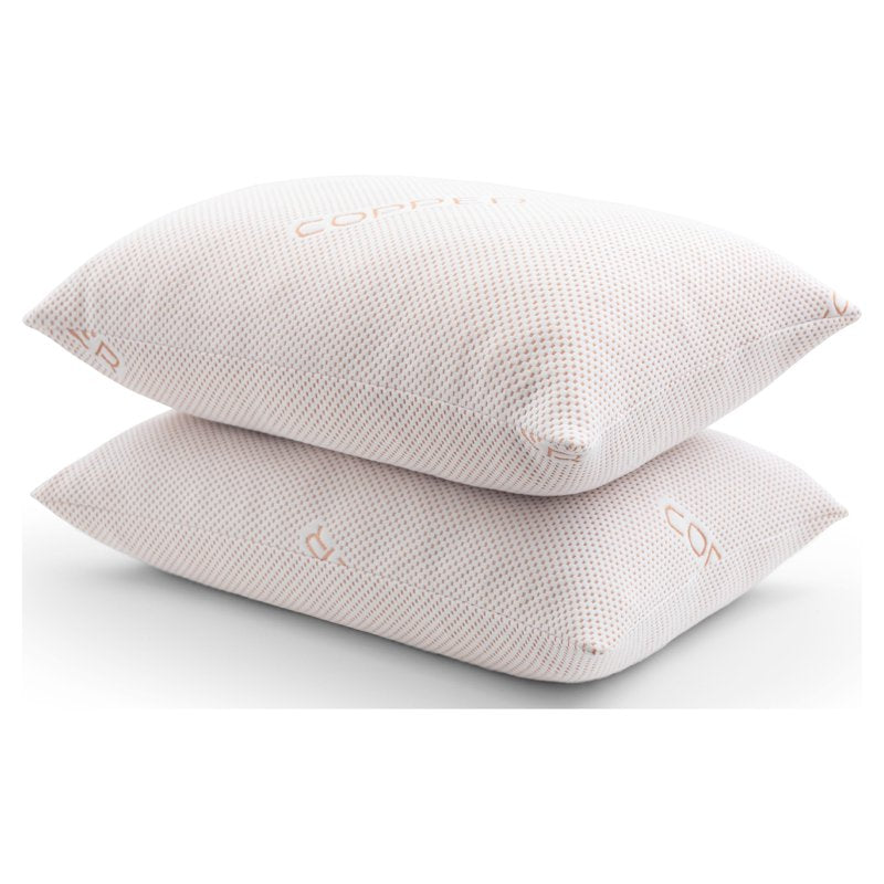 Copper-Infused Luxury Bed Pillow 2-Pack - Standard/Queen, Hypoallergenic Support