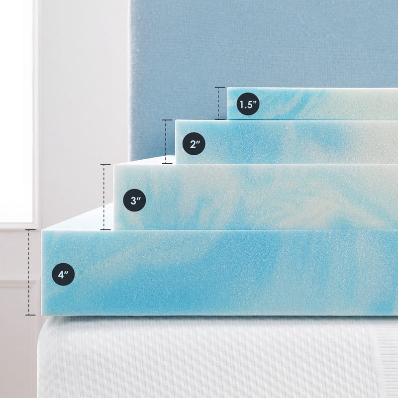 3-Inch Swirl Gel Breeze Memory Foam Mattress Topper - King