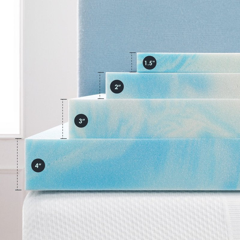 3-Inch Swirl Gel Breeze Memory Foam Mattress Topper - Queen