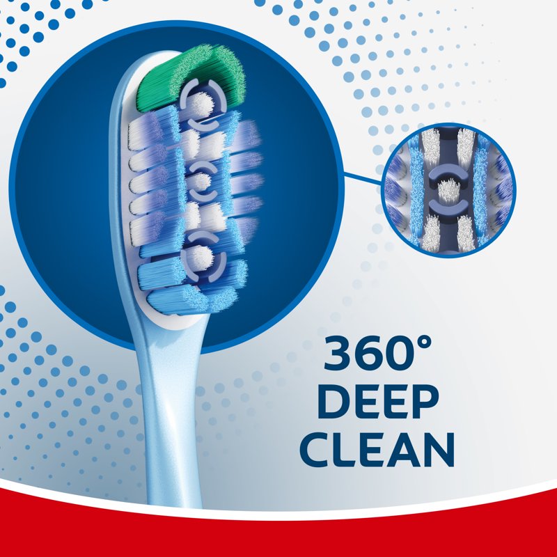 360 Deep Clean Manual Toothbrush, Medium Bristles, 2-Pack