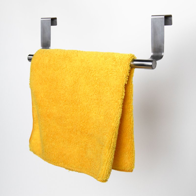 (5 Pack) Stainless Steel Over-the-Cabinet Towel Holder - 9 Inch, No-Drill Wall Mount