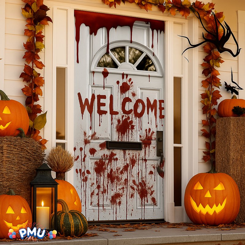 PMU Halloween Bloody Mess Door Cover - Welcome Door Decor, Pack of 1