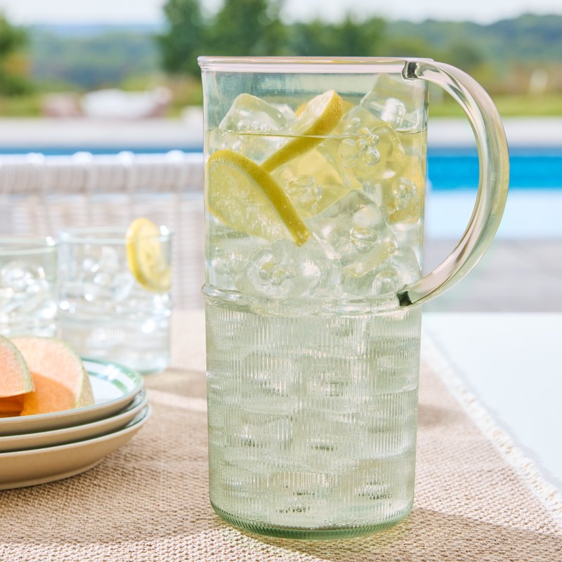 Green Ribbed Tritan Pitcher - 1.85 Quart