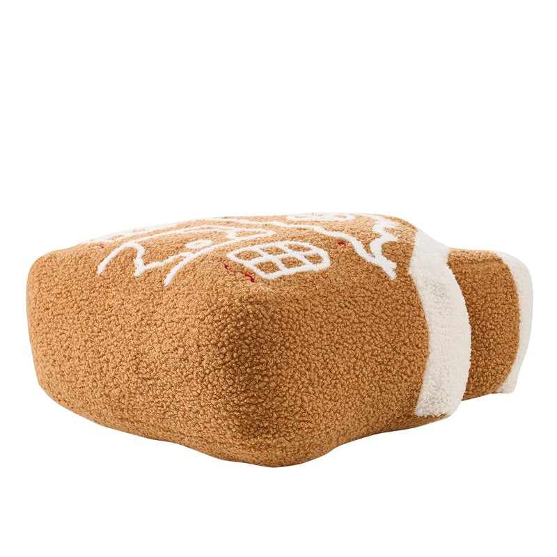 Gingerbread House Shaped Decorative Pillow - 16x14 Farmhouse Accent