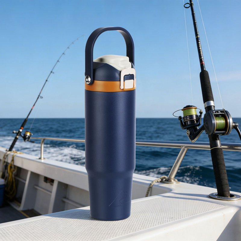 30oz Stainless Steel Insulated Tumbler with Dual Lid - Blue Cove