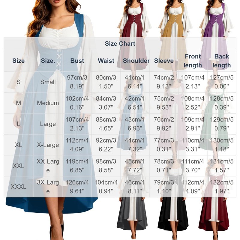 Pink Gothic Medieval Renaissance Costume Dress for Women - XXL