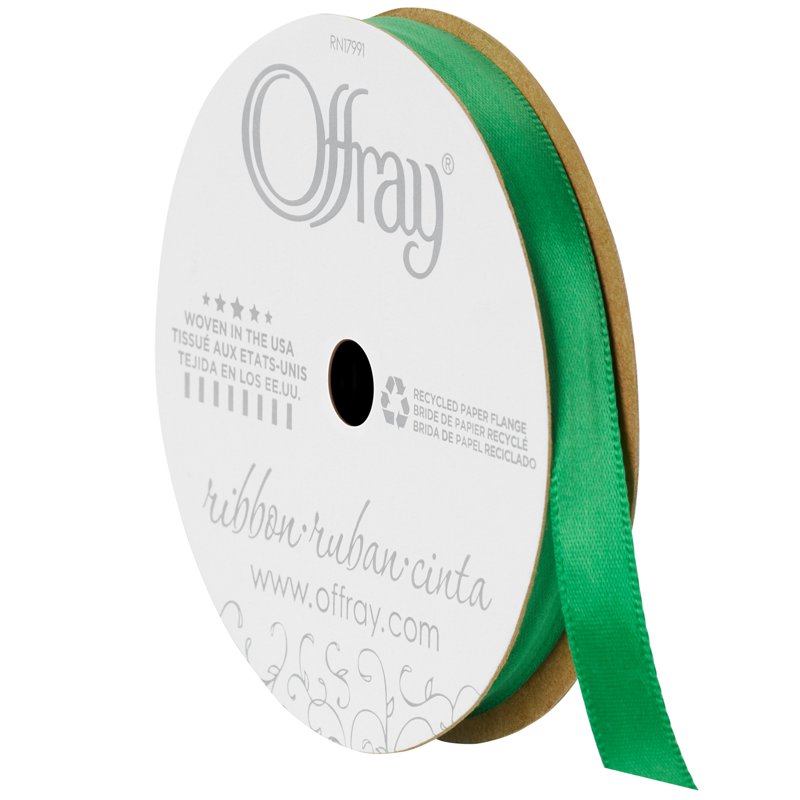 (3 Pack) Offray Emerald Green Satin Ribbons - 3/8 Inch, 18 Feet, Craft & Sewing Trim