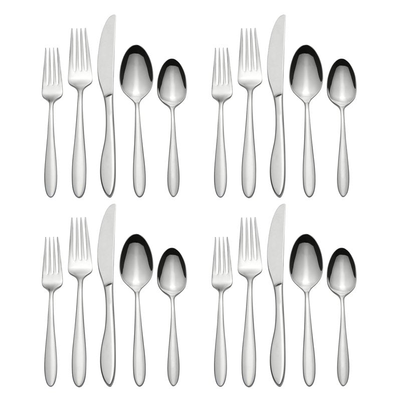 20-Piece Stainless Steel Silverware Set - 4 Pack, Service for 4