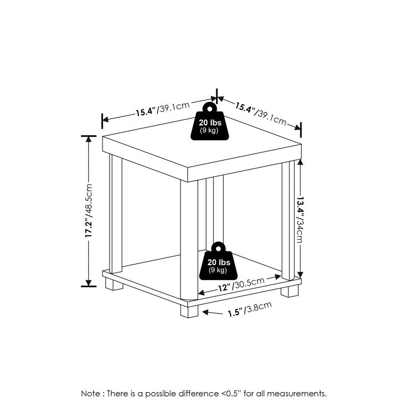 2-Tier End Table - Espresso & Black - Modern Design