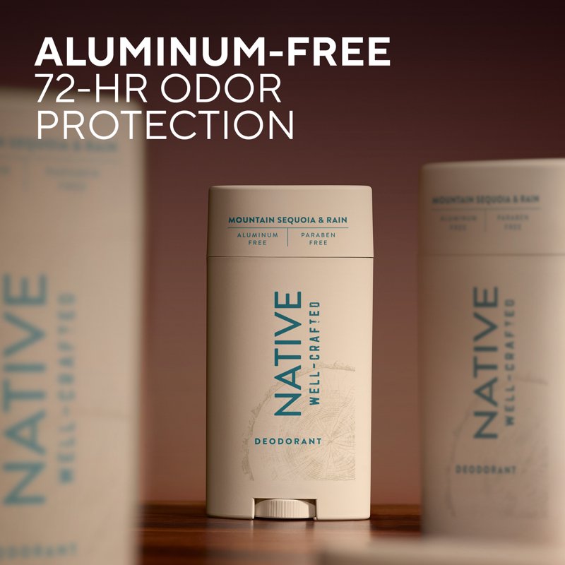 Aluminum-Free Deodorant for Men, Mountain Sequoia & Rain Scent, 3.1 oz
